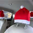 YIXIN 4-Piece Santa Claus hat car seat headrest Cover Cute car Decoration Interior Accessories-car Christmas Decorations-Functional car Decoration, Suitable for Most car headrests (Red-4pcs)