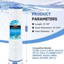 CC200 Pool Filter Compatible with Pentair Clean and Clear 200, CC200, PAP200,Unicel C-9419, Ultral-C5, PP-C5, Filbur FC-0688, R173217,Aladdin 29902, Baleen AK-8005, 200 sq.ft Cartridge (White-2 Pack)