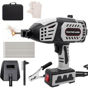 Welding Machine Handheld, 20A-120A 110V Portable Hand Held Welder Machine with IGBT Inverter 5 Variable Current Adjustment, Portable ARC Welder Gun, Fits for 1/16''-1/8'' Welding Rods (Dark Grey)