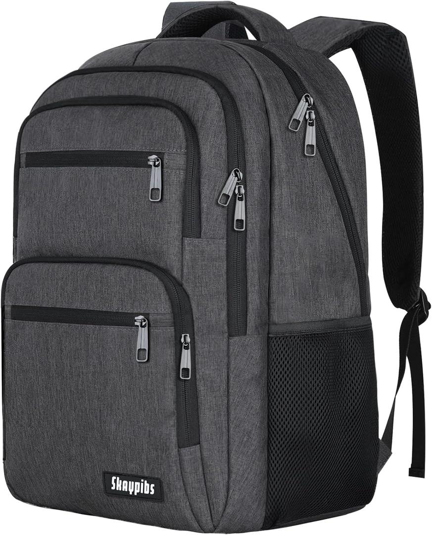 Skaypibs Backpck for Men Women School Backpack for Boys Teens 15.6 inch Laptop Travel Back Pack with Reinforced Straps Bookbag for College High Middle SchoolBusiness Work Mochilas Black