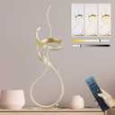 Gold Art Spiral 24W LED Table Lamp with Touch Remote Dimmer, 22" Unique Creative Stylish Smart Lamp, LED Desk Lamp for Dining Room, Bedroom, Bedside, Restaurant, Bar (Gold)