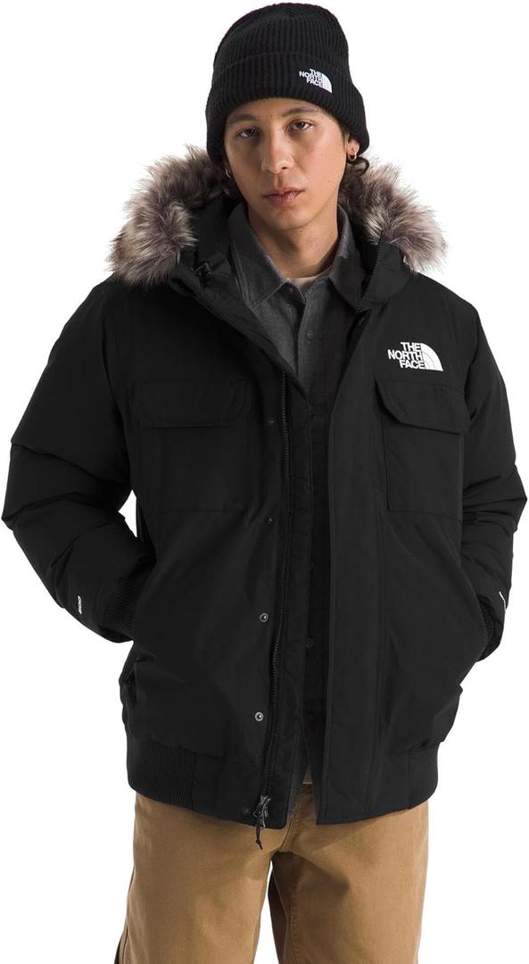 THE NORTH FACE Men's McMurdo Bomber Jacket | Waterproof, Waterfowl Down Insulation, Hooded Jacket (X-Large, Tnf Black/Tnf Black)