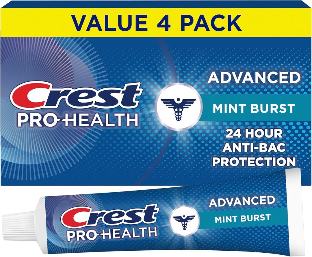 Crest Pro-Health Advanced Antibacterial Protection Toothpaste,5 oz 4 Pack, Teeth Whitening for adults, Breath Freshener, for Sensitive Teeth, Gum Health, Gingivitis toothpaste, Travel Size Toiletries
