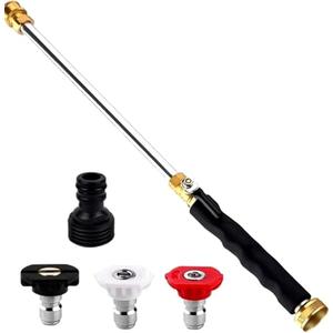 Jet Nozzle Power Washer Wand for Garden Hose 2026 High Pressure Washer with 3 Interchangeable Nozzles, Ideal for Car Washing, Patio Lawn Garden Outdoor Cleaning (Black)