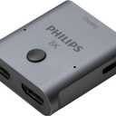 Philips 2 Device HDMI 2.1 Switch Splitter [8K@60Hz 4K@120Hz] Dolby Atmos, HD Dolby 7.1 Surround Sound, 48 Gbps Data Transfer, Switch Selector, Gaming, Smart TV, Firestick, PS5, PS4, xBox, SWV9173GR/37