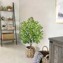 27" Artificial Tree in Pot, Realistic Faux Foliage with UV Resistant Leaves, Easy Assembly for Corner Floor Farmhouse Home Decor