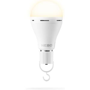 NEBO BLACKOUT BACKUP Emergency Bulb | 850 Lumens, 4 Light Modes, LED Rechargeable Light Bulb, Automatic Charging, Works Without Power, E26 Screw Base, Includes Power Cap & Portable Hanging Hook