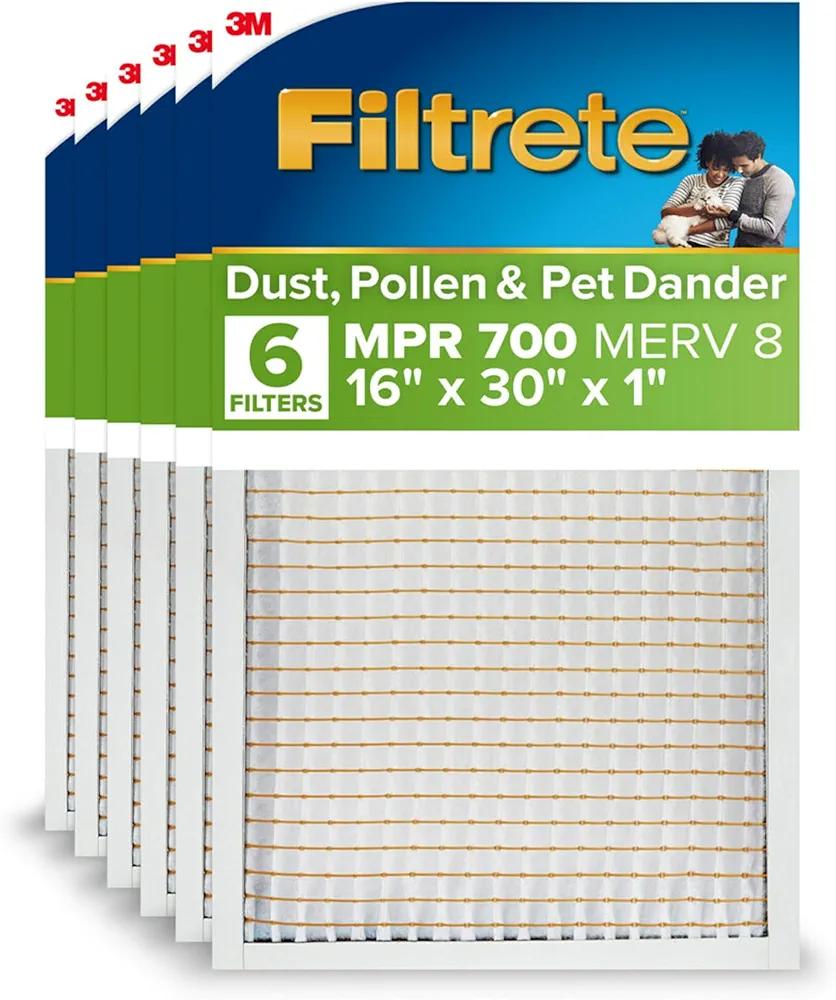 Filtrete 727-6PK-EC Dust Pollen PD Filter 16x30x1, 6 Pack