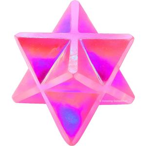 Amazing Gemstone Angel Aura Rose Quartz Merkaba Crystal - 1 Inches Metaphysical Merkaba Star for Meditation - Energetic Tetrahedron Crystal & Healing Stones for Spiritual Growth and Healing (20-25mm)