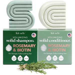 Kitsch Rosemary & Biotin Shampoo and Conditioner Set for Hair Growth - Strengthening, Thickening & Volumizing Shampoo and Conditioner Bar - Paraben, Sulfate & Silicone Free - Made in USA - 2 pack Kitsch Rosemary & Biotin Shampoo and Conditioner Set for Hair Growth - Strengthening, Thickening & Volumizing Shampoo and Conditioner Bar - Paraben, Sulfate & Silicone Free - Made in USA - 2 pack