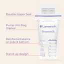 Lansinoh Breastmilk Storage Bags, 200 Count Value Pack, Baby Essentials, Fast Freeze & Thaw Breast Milk Bags for Baby Bottle Feeding, Superior Strength & Stretch, 6 Ounce