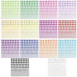 2310PCS Self Adhesive Rhinestones and Face Gems for Women 4 Sizes 14 Sheets Sticker Gems for Festival Makeup Body Nail Art Stick on Gems for DIY Crafts and Card Decorations