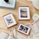 4x6 Natural Wood Picture Frame, Handmade Beech Wood Photo Frame, Display 3x4 Picture with Mat or 4x6 Without Mat, Tabletop Display and Wall Hanging