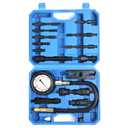 17pc Diesel Engine Compression Tester Kit, Diesel Compression Tester Cylinder Pressure Gauge for Diesel Cars and Trucks(Blue)