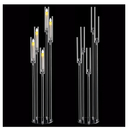 2pcs 5 Arm Floor Candelabra,Acrylic Floor Candle Holder for Wedding Centerpiece Tall Clear Candle Holders for Ceremony Birthday Party Home Decoration Fit 0.8 LED Candles