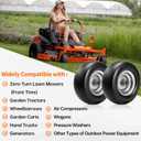 2 PCS 11x4.00-5 Flat Free Tires and Wheel, 11x4-5 Smooth Tire with Solid Polyurethane, 3.4"-4.8" Centered Hub, 3/4"& Extra 5/8" Bearings,11x4.00-5 Tire Zero Turn Mowers and Riding Lawn Mower, 350lbs