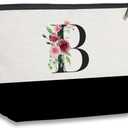 Initial Makeup Bag, Personalized Gifts for Women, Personalized Makeup Bag, Bridesmaid Gifts, Cosmetic bags for Women (Letter B)