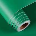 FunStick 24"x200" Matte Green Contact Paper for Cabinets Greens Peel and Stick Wallpaper Removable Self Adhesive Solid Green Wallpaper Stick and Peel Waterproof for Kids Teen Bedroom Walls Table Desk
