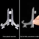 Patelai 100 Pcs Mini Easel Stands 3 Inch Plastic Plate Stand Holder Display Picture Easel for Display Picture Frame Collectibles Desktop Weddings Party Home Decoration (Clear)