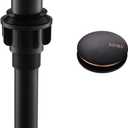 KENES Oil Rubbed Bronze Bathroom Vessel Pop Up Sink Drain, Vanity Faucet Sink Drain Stopper, Sink Drain Assembly Without Overflow Anti Clog Pop Up Drain