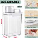 3 x Tatuo 3 Pack Laundry Detergent Dispenser 61 oz Clear Liquid Container with 6 Removable Labels, Fabric Softener Pet Plastic Detergent Dispenser for Laundry Room Organization and Storage
