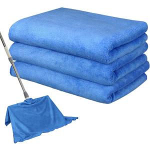 Newwiee 3 Pcs Extra Large Microfiber Cleaning Cloth 30" x 20" Washable Reusable Microfiber Towel Streak Free Lint Free Cloth for Cleaning Home Glass Office Window Bathrooms (Blue)