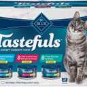 Blue Buffalo Tastefuls Flaked Wet Cat Food Variety Pack, Made with Natural Ingredients, Tuna, Chicken, Fish & Shrimp, 3-oz Cans (12 Count, 4 of Each) (BB 01/28/2028)
