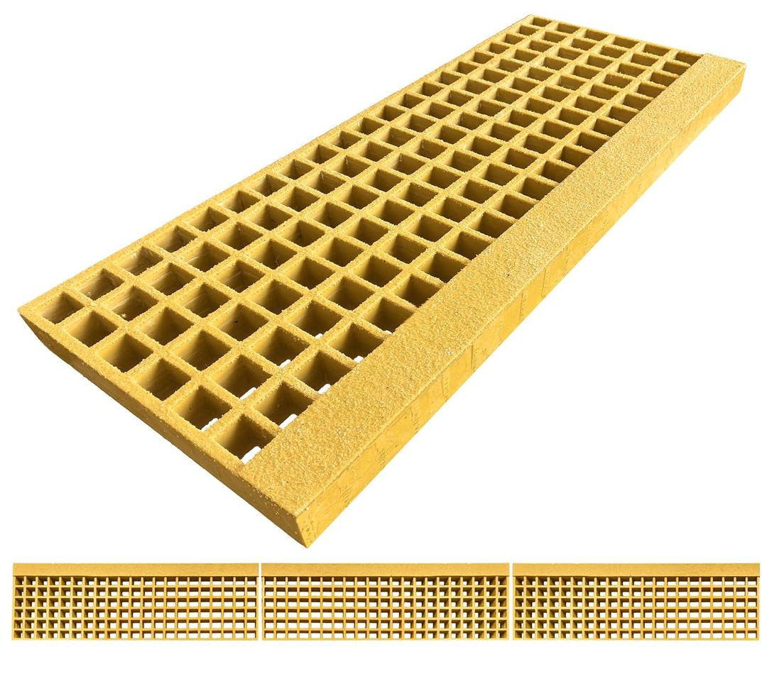 3 pcs 32x10.7x1.5in Fiberglass Stair Tread Drain Grating Grit Top