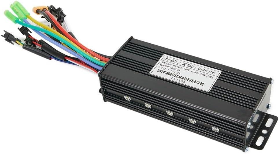 Ebike Controller JN Sine Wave Brushless Motor Controller 24V/36V/48V 30A 750W/1000W 3 Mode Aluminum For Electric Bike Or Scooter Motors For UART No.2 Protocol With Or Without Hall Sensor Black