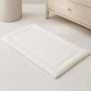 Dreame. White Premium Removable Silp Cover Memory Foam Bath Mat, Thick Ultra Soft, Non-Slip, Water Absorbent Bathroom Rug 21 x 34