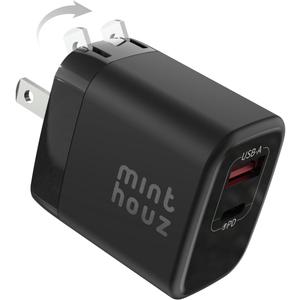 Minthouz 35W USB C Fast Charging Charger, Dual-Port GaN Nano Charger with Foldable Plug for iPhone 17/16/15 Series, iPad, Galaxy S24 Ultra and More Series