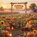 7X5FT Fall Backdrop Photography Pumpkin Patch Backdrops Autumn Harvest Backgroud Rural Scenery Back Drop Thanksgiving Party Decorations Banner YY-2534
