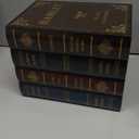 Decorative Vintage Book Box Wooden Antique Storage Box, 2 Pack Invisible Faux Books Fake Book Decorations for DIY Crafts Trinket Storage Home Bookshelf Cafe Hotel