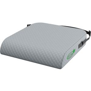 Extra Large Memory Foam Seat Cushion - Wheelchair Cushion Pad, Anti-Slip, Removable Strap, Coccyx Pain Relief, 19 X 17 X 3 (Gray)