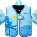 Gogokids Toddler Swim Vest Pool Floats for Kids 30-40-50-60-70 lbs, Kids Swimming Jacket[Stable Buoyancy & Comfort Wear] Puddle Float Jumper Swim Arm Floaties Bands Water Wings for Boys Girls Swimmies (Fit 2-3 Years, 33-42 Pounds, Blue Octopus)