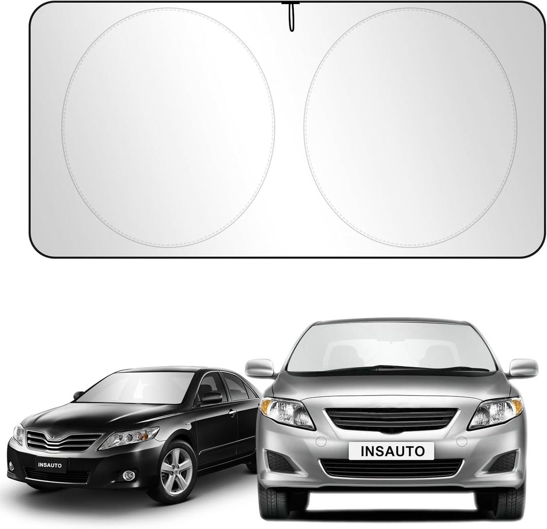 for Toyota Corolla 1990-2025 Windshield Sun Shade, Front Window Sunshade for 2022 Corolla Prius Yaris Sienna Toyota C-HR 2018-2023 Custom Fit Windshield Cover Sun Visor 210T Reflective Car Accessorie
