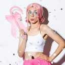 Garneck Shepherd Staff Cane with Bowtie for Women Girl: Pink Shepherd Hook Stick Novelty Walking Cane Prop for Halloween Cosplay Costume Accessories Stage Performance