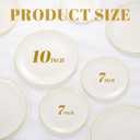 bUCLA 200PCS Ivory Plastic Plates with Gold Rim - Heavy Duty Cream Disposable Include 100 Dinner 10 inch & 100 Dessert 7 inch Plates, Ideal for Party & Wedding
