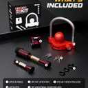 RETRUE Keyed Alike Trailer Lock Set Tow & Store Lock Kit Include Universal Coupler Lock & Dual Hitch Receiver Pin Lock & Trailer Tongue Lock, Red