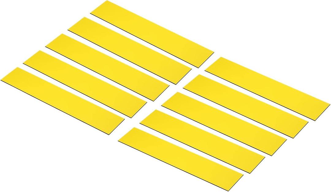 PATIKIL 10"x2" Blank Engraving Name Plate, 10 Pack Personalized Custom Office Desk Name Plates for DIY Laser Printing, Yellow