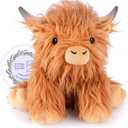 Heatable & Coolable Highland Cow Stuffed Animal, Microwavable Stuffed Animals Heating Pad for Period DIscomfort, Cuddly Cattle Stuffed Animal for Warmth & Comfort, Highland Cow Gifts for kid