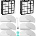 AZ4002 AZ4000 AZ4002W HEPA Filter Replacement Compatible with Shark POWERDETECT Upright Vacuum Cleaner and Shark Powered Lift-Away Heavy Duty Vacuum Suction, 6 Foam, 6 Felt, 2 HEPA, 2 Odor Cartridge