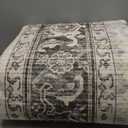 Area Rug for Living Room - 9x12 Soft Machine Washable Oriental Vintage Floral Distressed Large Indoor Floor Carpet for Bedroom Under Dining Table Home Office Decor - Grey Brown