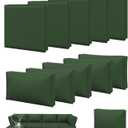 Aoxun 11pcs Patio Cushion Covers Replacement, Waterproof Outdoor Furniture Cushion Covers with Zipper and Non-Slip Bottom, Patio Sofa Couch 3 Sizes for Patio Sectional, Covers Only (Green)