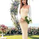 Rnxrbb 2 Piece Maternity Dress Shrug Cardigan Baby Shower Wedding Guest Bodycon Maternity Dresses Photoshoot Gender Reveal (L)