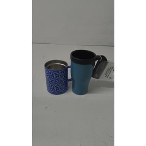 Thermos Mug 14 oz (No Lid) - Blue Floral & Tumbler 16 oz (No Lid)- Blue  