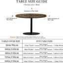 Round Fitted Tablecloth with Elastic Edge, 36"-60" Waterproof Stain Resistant Table Cover for Indoor, Outdoor, Picnic, Dining, Camping, Party, Holiday, 52inch, Golden Mandala