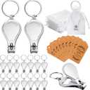Cunno 30 Set Nail Clipper Keychain Multi Function Nail Clipper Bottle Opener Keychain with Tag Cards Organza Bags for Party Wedding Favor Souvenirs Guest Gift