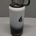 HYDRO CELL Stainless Steel Insulated Water Bottle with Straw - For Cold & Hot Drinks - Metal Vacuum Flask with Screw Cap and Modern Leakproof Sport Thermos for Adults (Black/White 32oz)