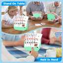 Wkchxd 4 PCS Card Holders for Playing Cards, Playing Card Holder for Kids Adults Arthritis Little Hands,3 Layers Stand Foldable Card Holder for Card Games Parties Travel Family Game Night (Green)